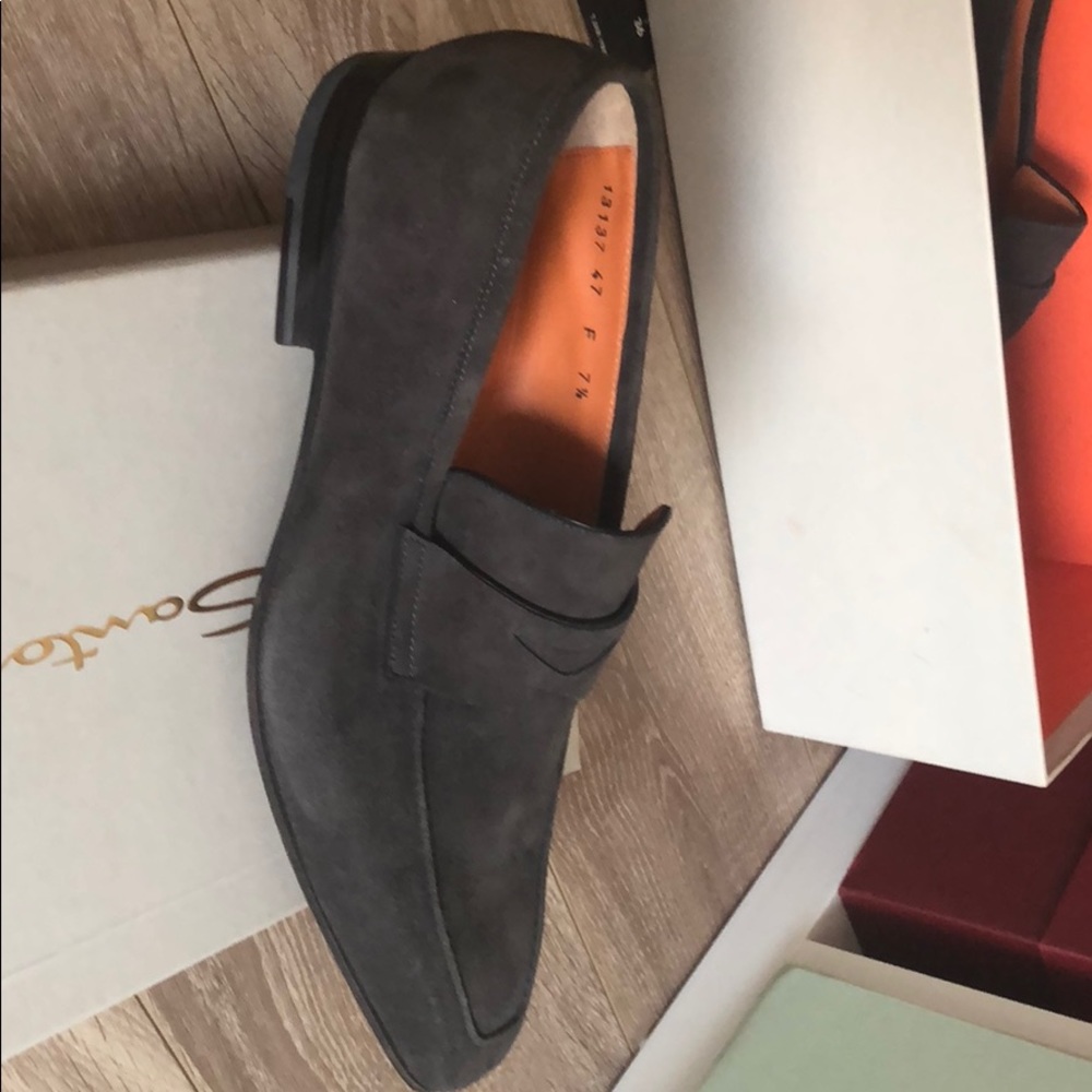 Santoni Suede Grey Shoes